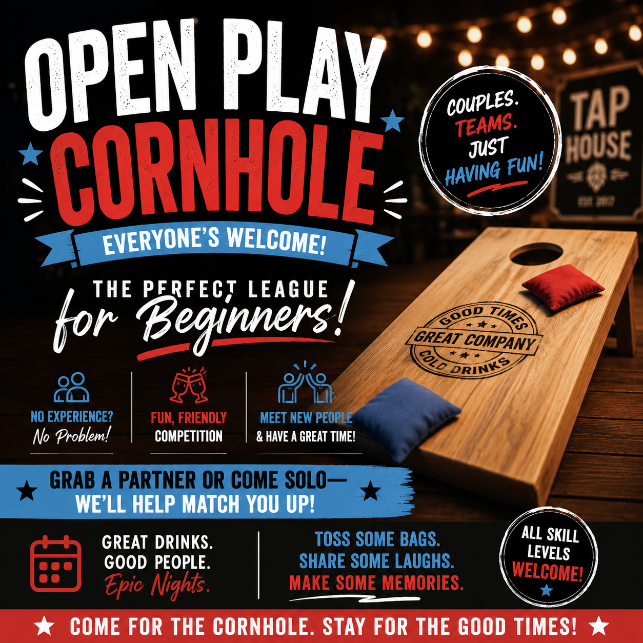 Open Cornhole Play